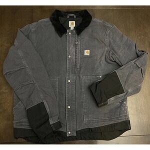 Men's Carhartt Full Swing XL Faded Gray Canvas Insulated Armstrong Jacket 102358